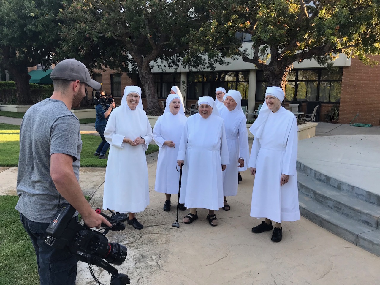 Little Sisters of the Poor San Pedro pose for pictures with DP Eitan Almagor 5